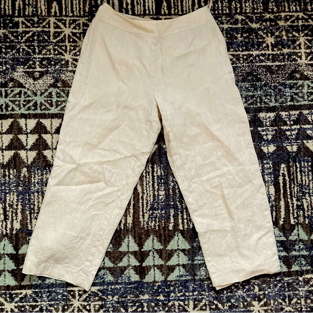 Talbots 10 Irish Linen Wide Leg Pants